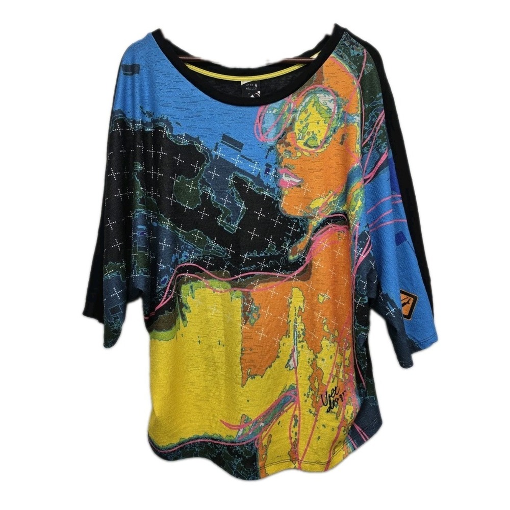 Volt Design Abstract Top Colorful Size 4 Maximalist Lagenlook Artsy Boho 3336